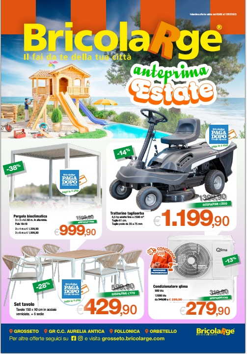 VOLANTINO BRICOLARGE GROSSETO-FOLLONICA-ORBETELLO valido dal 05.06 al 17.07.2025